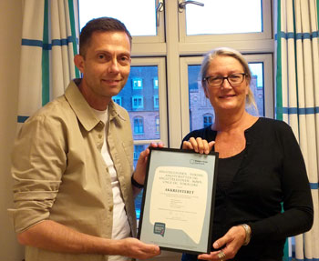 Heidi Graff fra RådgivningsDanmark sammen med Angstforeningens formand, Carsten Juul.